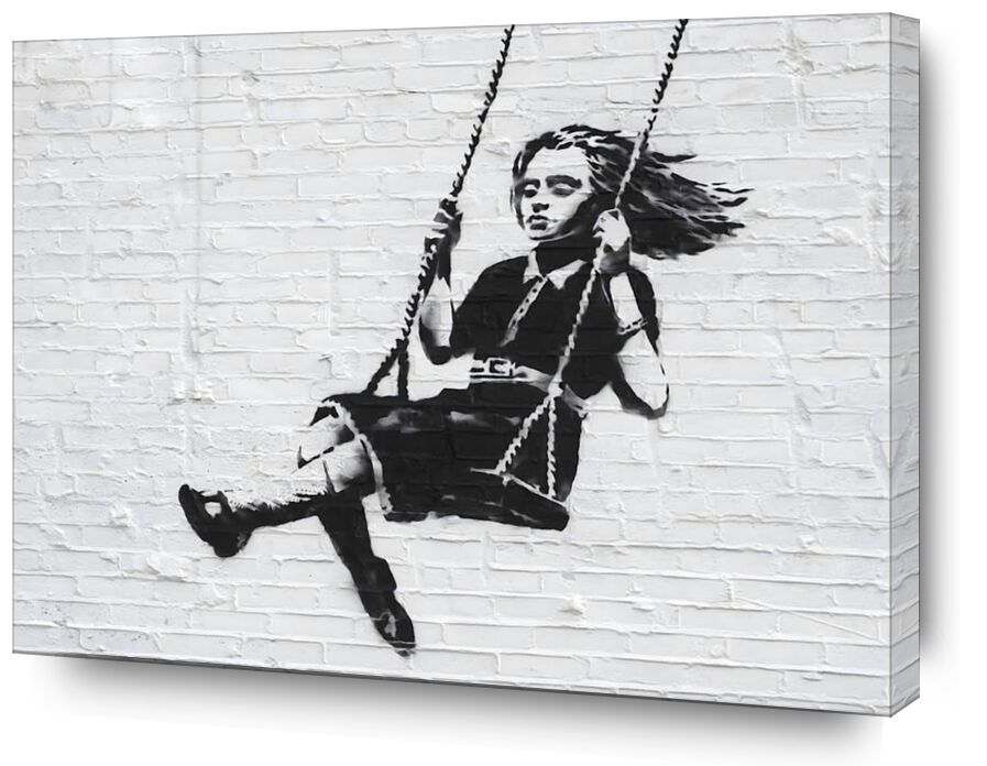 Fille sur une Balançoire - BANKSY de AUX BEAUX-ARTS, Prodi Art, fille, balancoire, graffiti, art de rue, Banksy