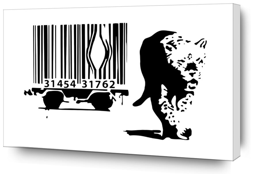 Barcode - BANKSY from AUX BEAUX-ARTS, Prodi Art, consumption, bar code, leopard, banksy