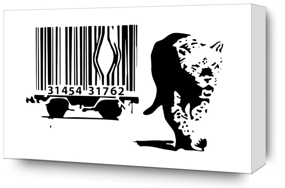 Barcode - BANKSY from Fine Art, Prodi Art, banksy, leopard, bar code, consumption