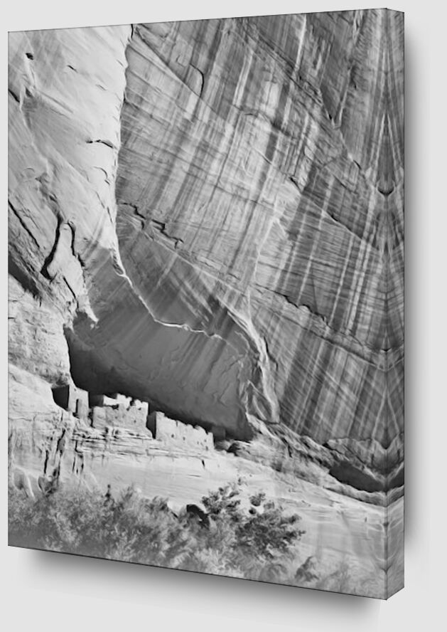 Vue depuis la vallée de la rivière "Canyon De Chelly" National Monument Arizona - Ansel Adams de Beaux-arts Zoom Alu Dibond Image