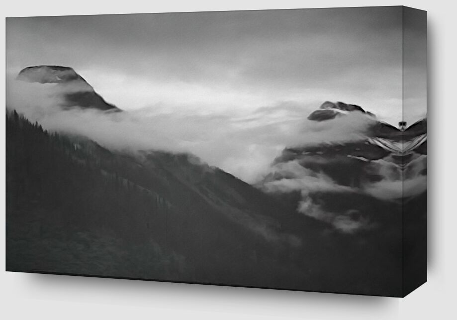 Mountain Partially Covered With Clouds - Ansel Adams from Fine Art Zoom Alu Dibond Image