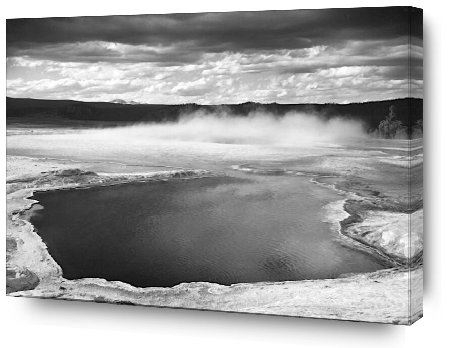 Fountain Geyser Pool Yellowstone National Park Wyoming - Ansel Adams von Bildende Kunst, Prodi Art, ANSEL ADAMS, Brunnen, Himmel, Yellowstone