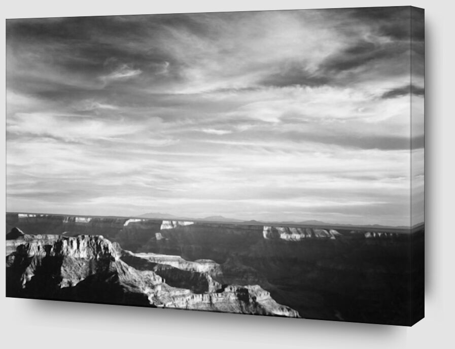 Vue du Canyon au Premier Plan Montagnes d'Horizon - Ansel Adams de Beaux-arts Zoom Alu Dibond Image
