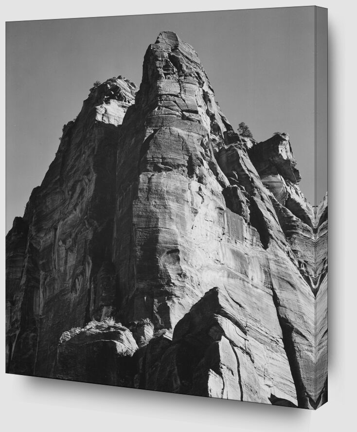 Rock Formation From Below - Ansel Adams von Bildende Kunst Zoom Alu Dibond Image