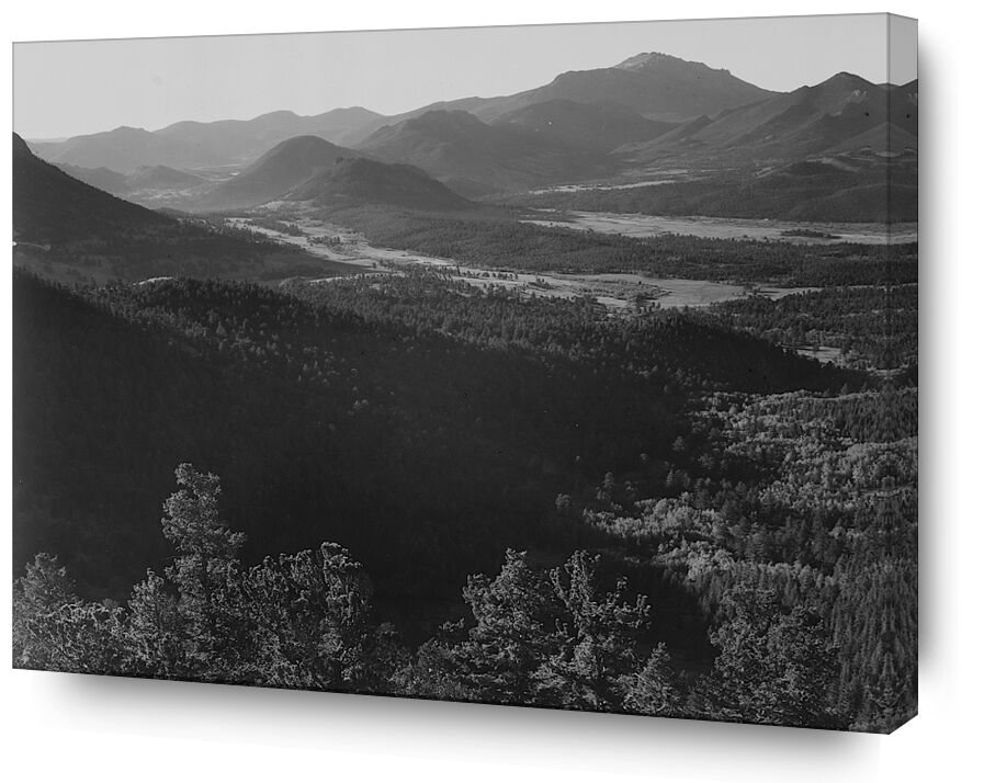 Rocky Mountain National Park desde Bellas artes, Prodi Art, montañas Rocosas, blanco y negro, montañas, ANSEL ADAMS