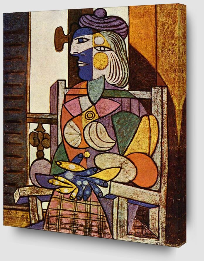Femme Assise Devant La Fenêtre - Picasso de Beaux-arts Zoom Alu Dibond Image