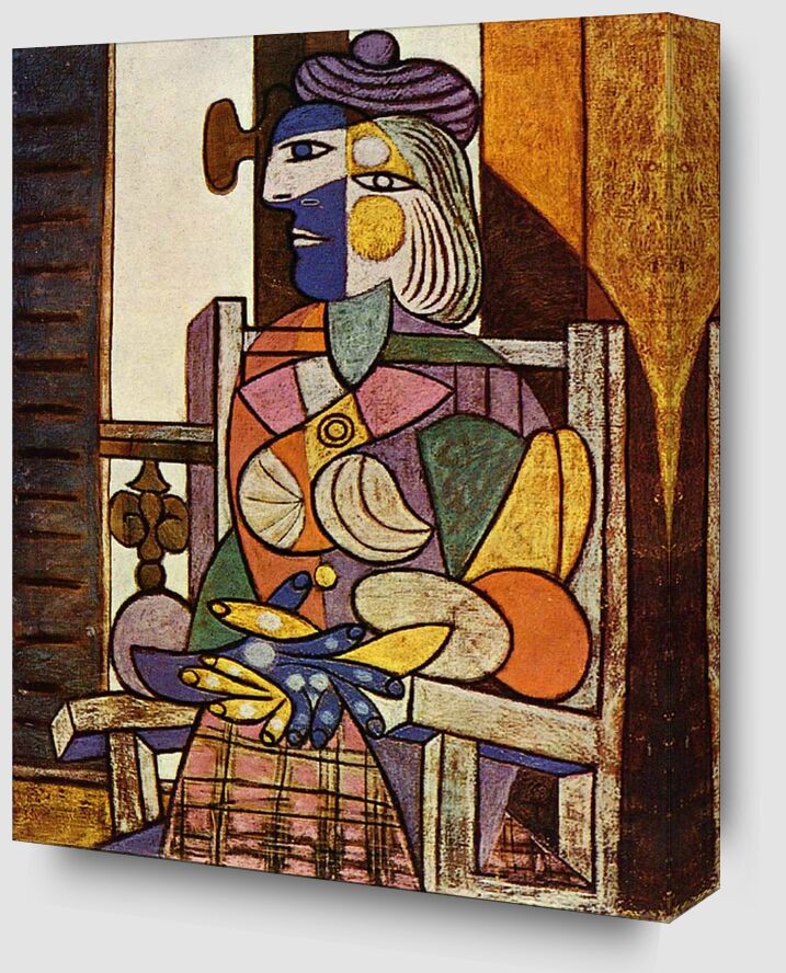 Woman Sitting in Front of The Window - Picasso from Fine Art Zoom Alu Dibond Image