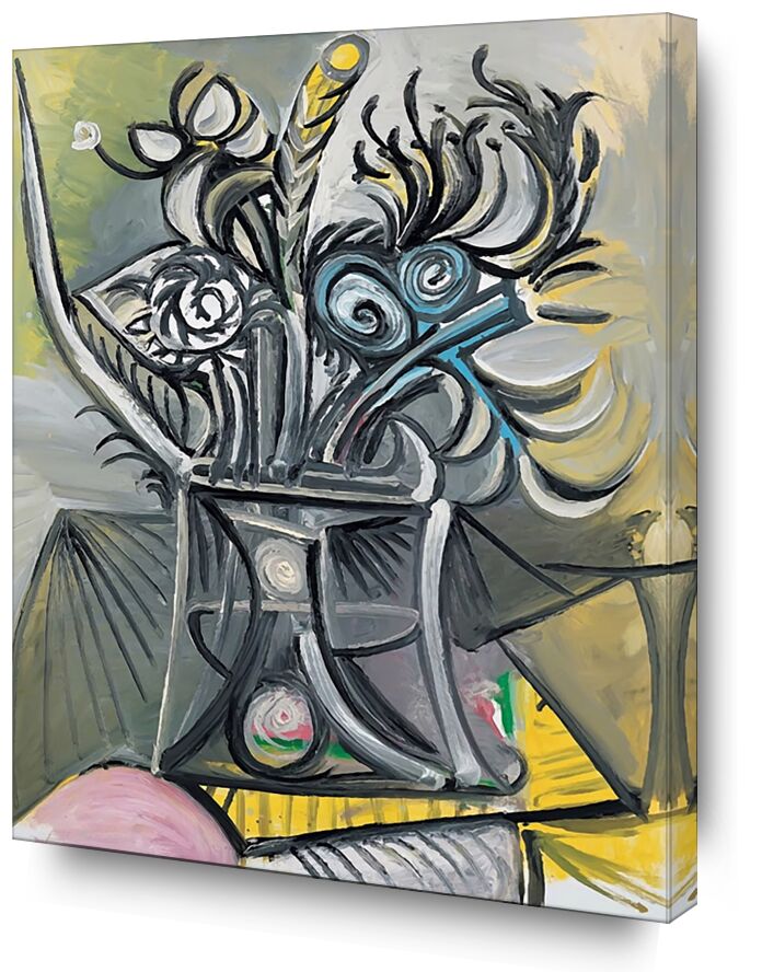 Vase of Flowers on a Table - Picasso von Bildende Kunst, Prodi Art, Picasso, Malerei, abstrakt