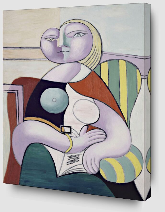 La lecture - Picasso de AUX BEAUX-ARTS Zoom Alu Dibond Image