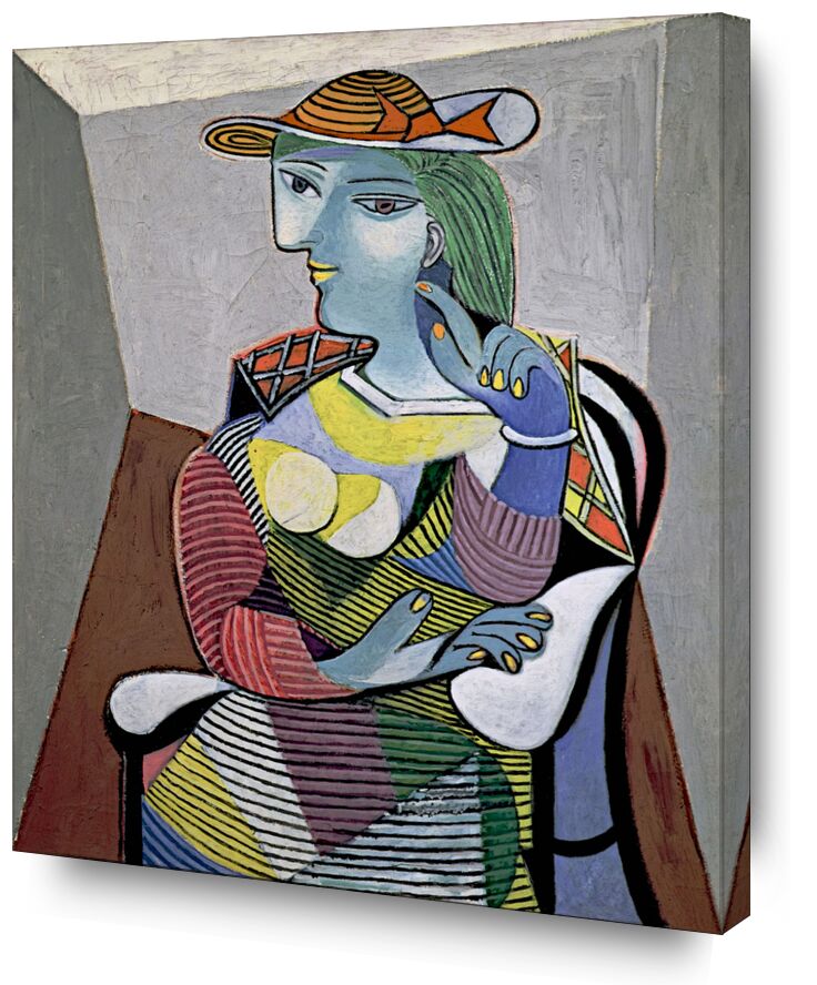 Portrait of Marie-Therese - Picasso from AUX BEAUX-ARTS, Prodi Art, picasso, portrait, abstract, painting