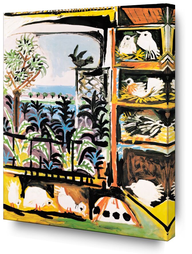 The Pigeons 1957 - Picasso von Bildende Kunst, Prodi Art, Picasso, Malerei, Tauben, Meer, Sand, Sommer-