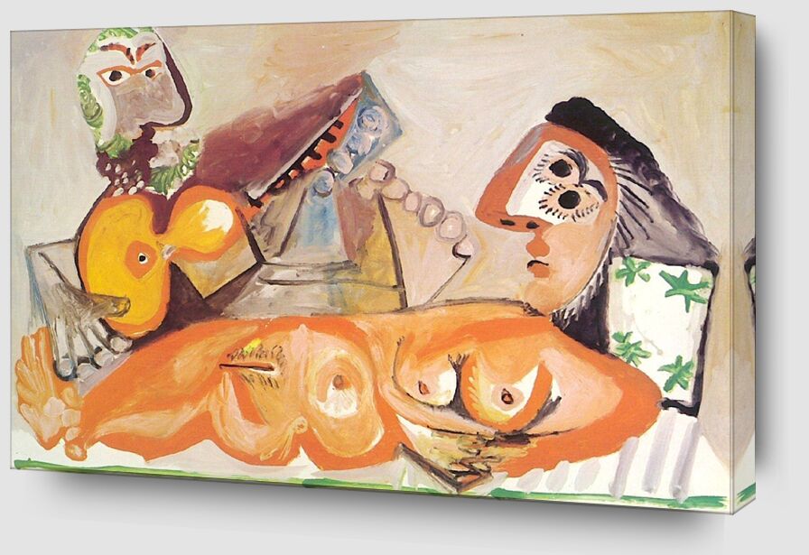 Reclining Nude and Musician - Picasso von Bildende Kunst Zoom Alu Dibond Image