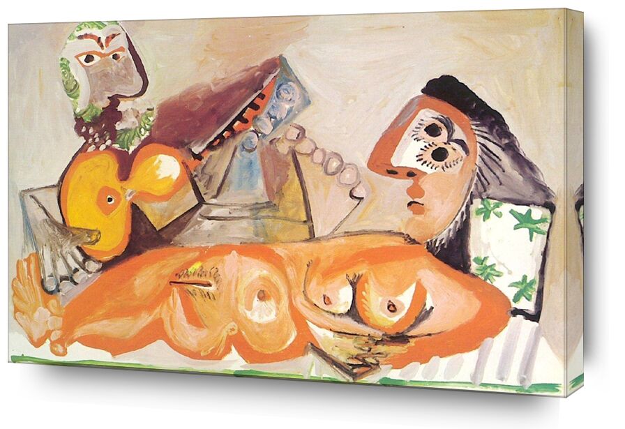 Reclining Nude and Musician - Picasso von Bildende Kunst, Prodi Art, Malerei, Picasso, nackt, Musik