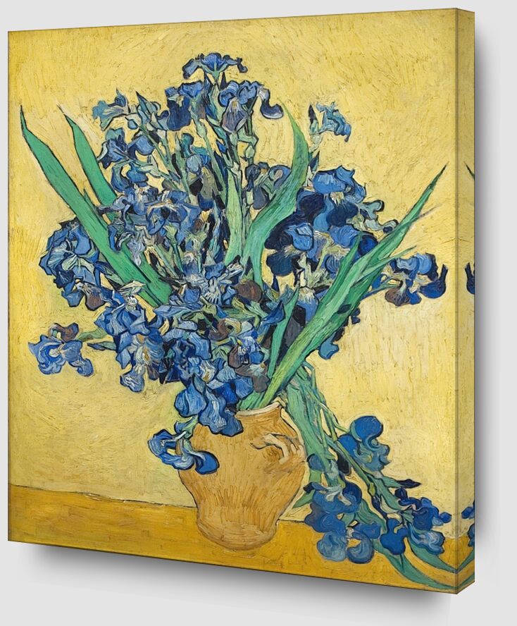Vase of Irises Against a Yellow Background - Van Gogh von Bildende Kunst Zoom Alu Dibond Image