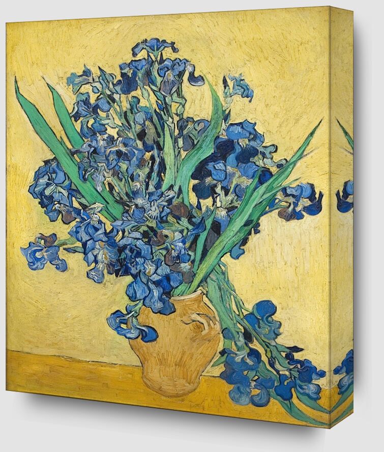 Vase of Irises Against a Yellow Background - Van Gogh from Fine Art Zoom Alu Dibond Image