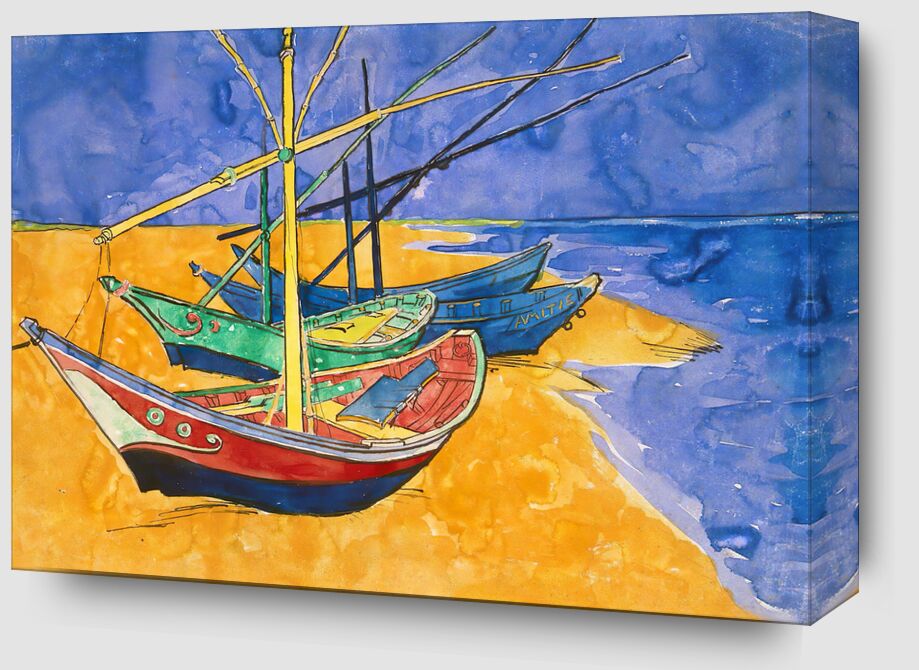 Boats on the Beach of Les-Saintes-Maries - Van Gogh from Fine Art Zoom Alu Dibond Image