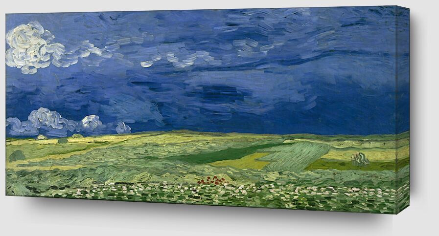 Un Champ de Blé Sous des Nuages d'Orage - Van Gogh de Beaux-arts Zoom Alu Dibond Image