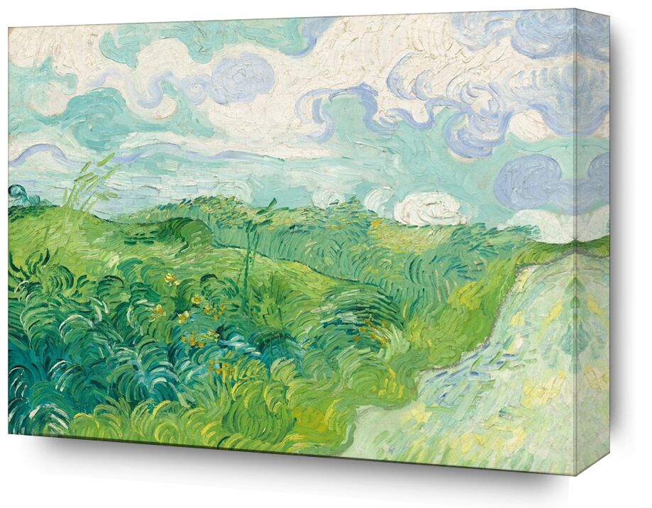 Green Wheat Fields, Auvers - Van Gogh from Fine Art, Prodi Art, sky, landscape, wheat fields, Van gogh, painting, clouds