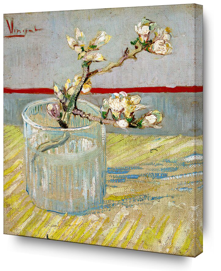 Blossoming Almond Branch in a Glass - Van Gogh from AUX BEAUX-ARTS, Prodi Art, almond, almond, branch, painting, Van gogh