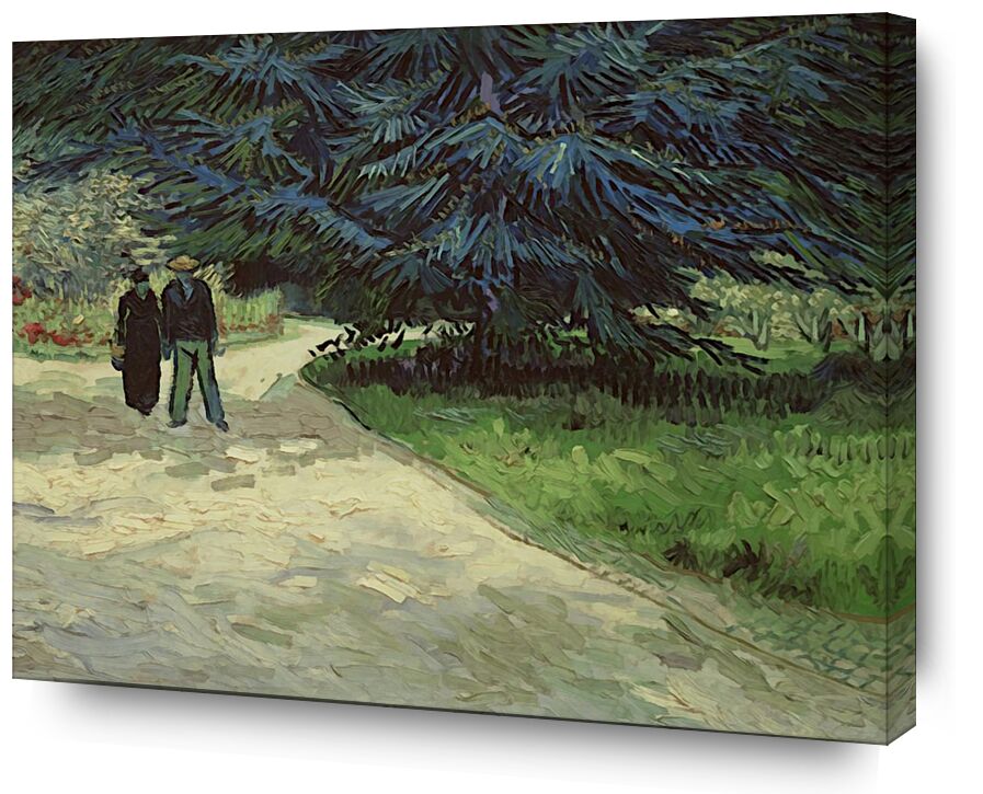 Couple in the Park - Van Gogh from AUX BEAUX-ARTS, Prodi Art, Van gogh, painting, couple, park, tree, path, vegetables