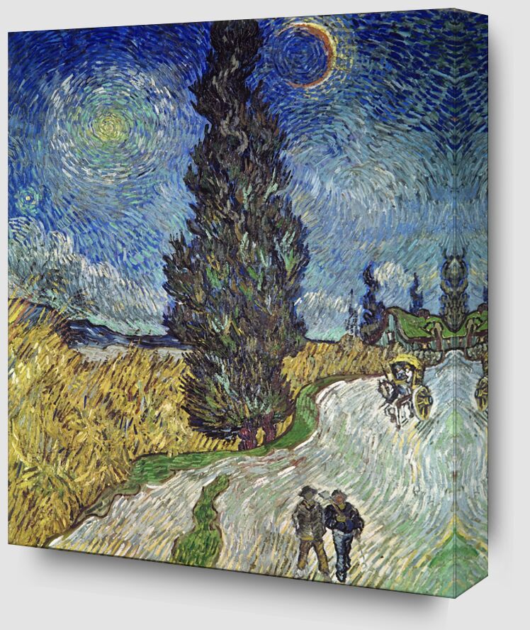 Country Road with Cypress and Star - Van Gogh from Fine Art Zoom Alu Dibond Image