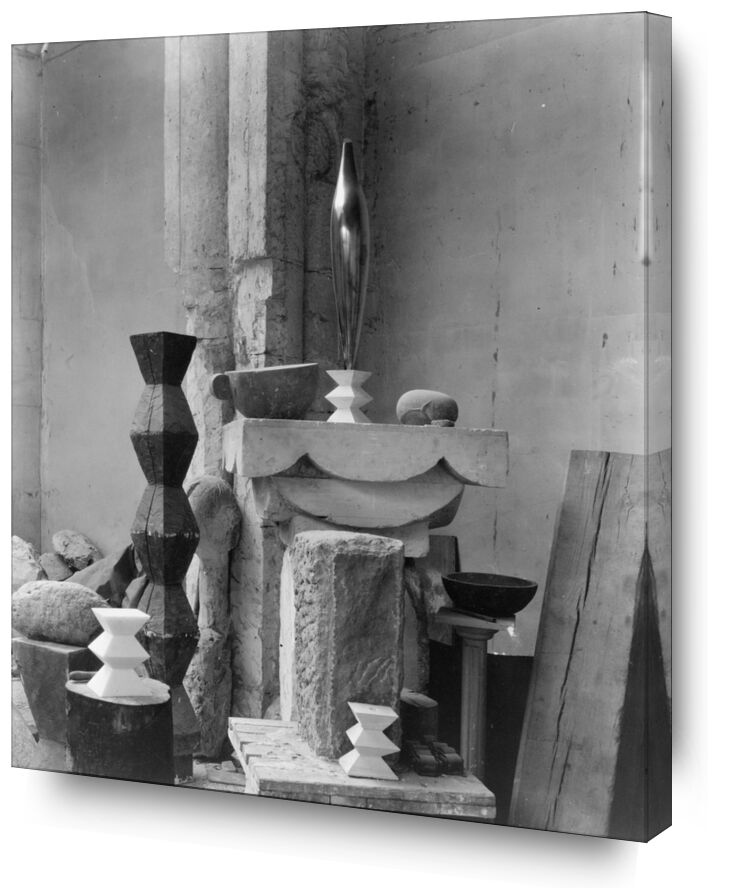 L'atelier de Brancusi, 1920 - Edward Steichen de Beaux-arts, Prodi Art, Edward Steichen, noir et blanc, sculpture, atelier