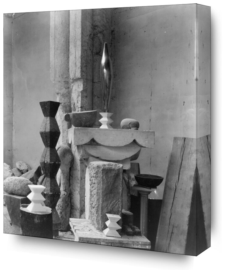 Brancusi's Studio, 1920 - Edward Steichen from Fine Art, Prodi Art, edward steichen, black-and-white, sculpture, workshop
