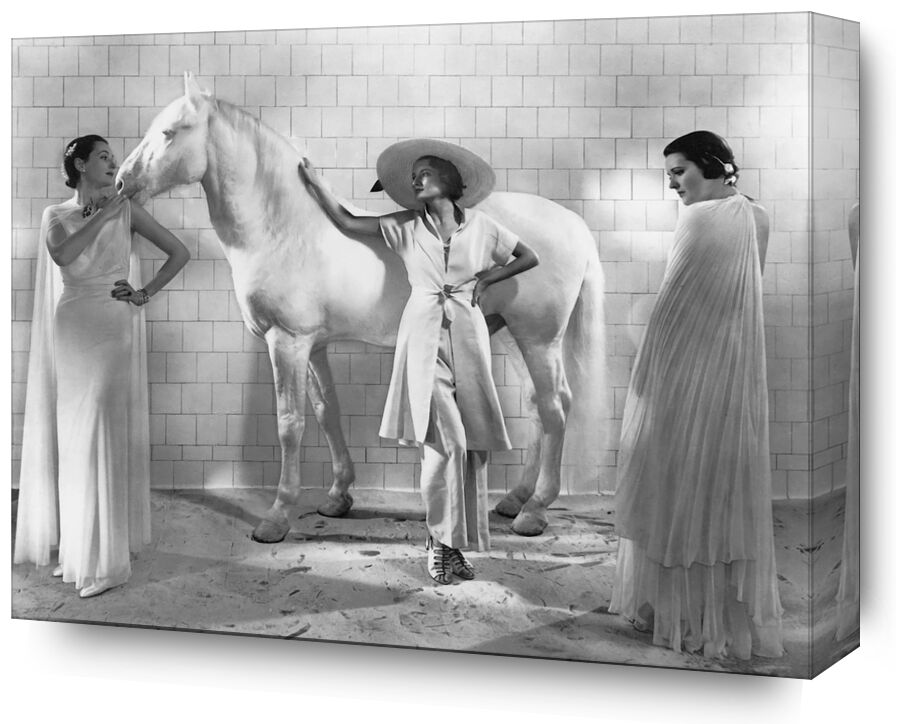 Vogue, January 1936 - Edward Steichen from Fine Art, Prodi Art, edward steichen, women, horse, fashion, hat, dress