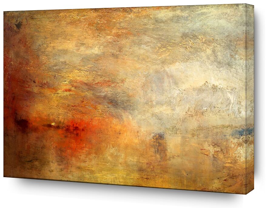 Sundown over a Lake - TURNER von Bildende Kunst, Prodi Art, TURNER, Malerei, Sonnenuntergang, Sonne, Himmel