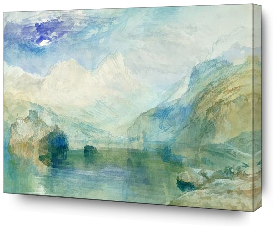 The Lowerzer See - TURNER from AUX BEAUX-ARTS, Prodi Art, TURNER, lake, mountains, painting