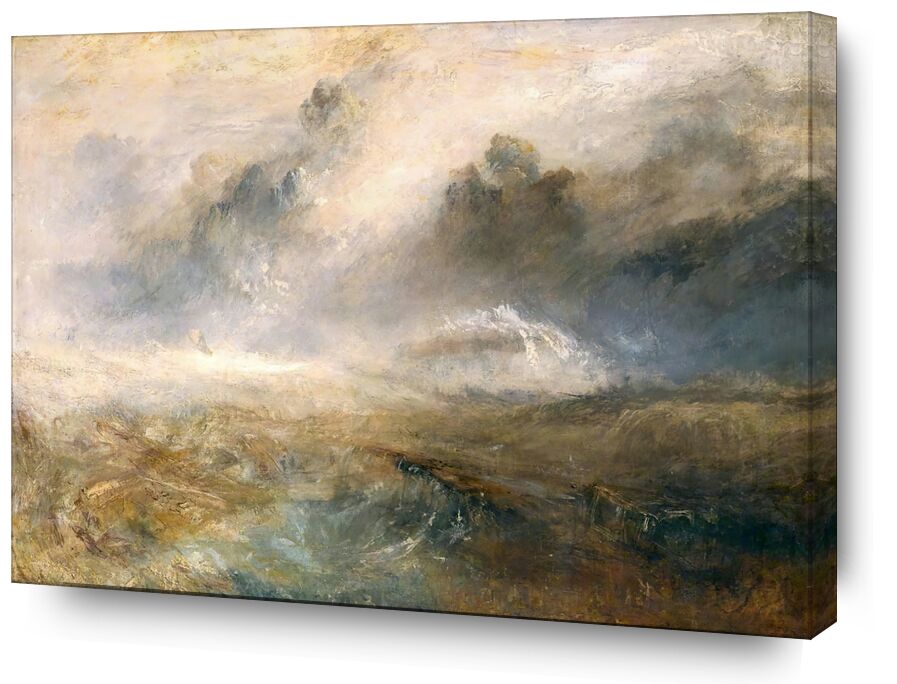 Rough Sea with Wreckage desde Bellas artes, Prodi Art, TORNERO, pintura, mar, tormenta, naufragios
