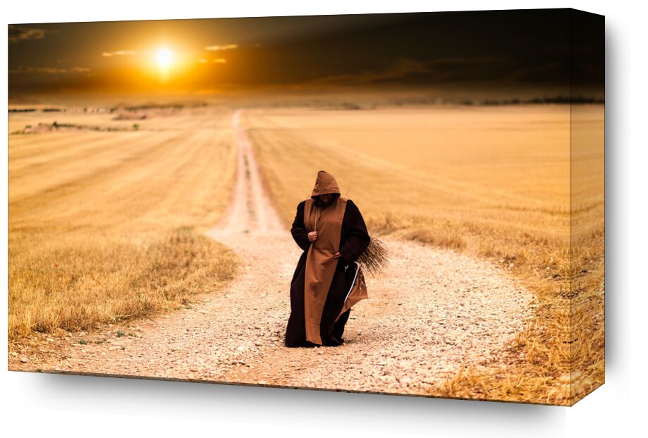 The walk of the monk from Pierre Gaultier, Prodi Art, monks, path, sunset, landscape, afternoon