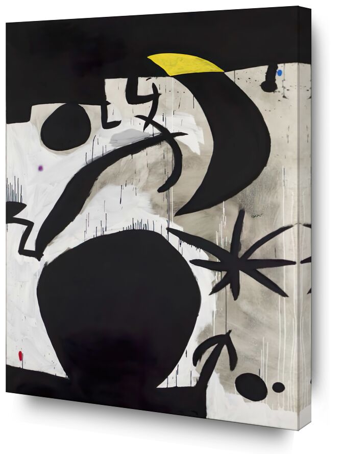 Femme et Oiseaux Dans la Nuit, 1969 - 1974 - Joan Miró de Beaux-arts, Prodi Art, abstrait, peinture, Joan Miró, étoile, oiseau, femme, affiche