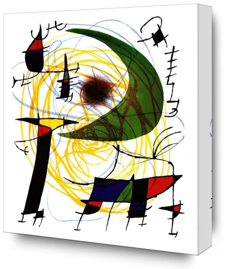 Green Moon - Joan Miró from Fine Art, Prodi Art, Joan Miró, painting, abstract, Moon, green, crayons