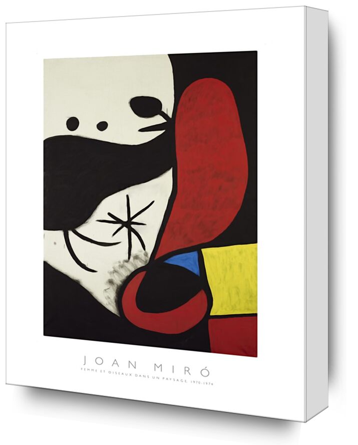 Women and Birds in a Landscape from Fine Art, Prodi Art, Joan Miró, painting, abstract, woman, poster, colors