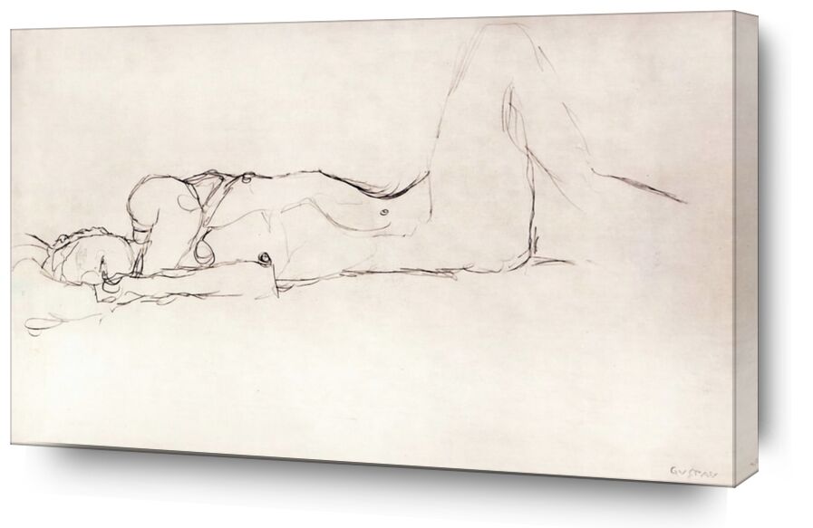 Nude Woman in Bed - KLIMT von Bildende Kunst, Prodi Art, skizzieren, nackte Frau, nackt, Frau, Bleistiftzeichnung, KLIMT