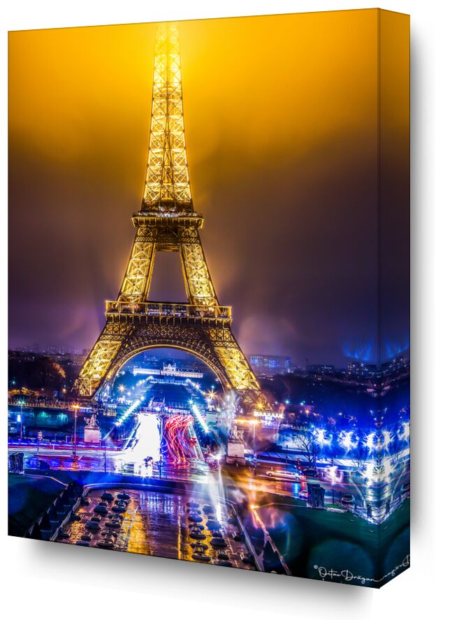Tour Eiffel après la pluie. from Octav Dragan, Prodi Art, lights, night, Eiffel Tower, fog, Eiffel Tour, Paris, the old lady