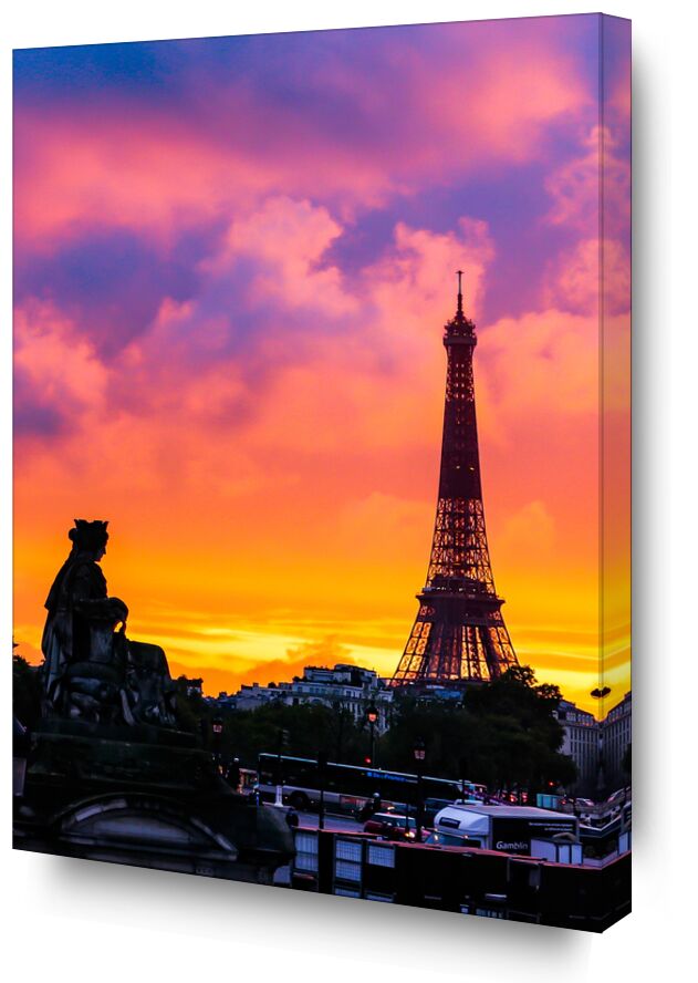 Crépuscule avec la Tour Eiffel, Paris, Place de la Concorde/Twilight with the Eiffel Tower, Paris de Octav Dragan, Prodi Art, placéelaconcorde, touriffel, paris, crépuscule