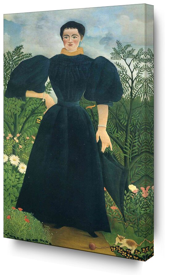 Portrait of a woman von Bildende Kunst, Prodi Art, Wald, wild, Natur, Kleid, Porträt, Frau, Rousseau
