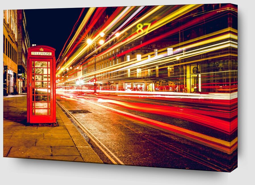 Dans une rue de Londres de nuit de Pierre Gaultier Zoom Alu Dibond Image