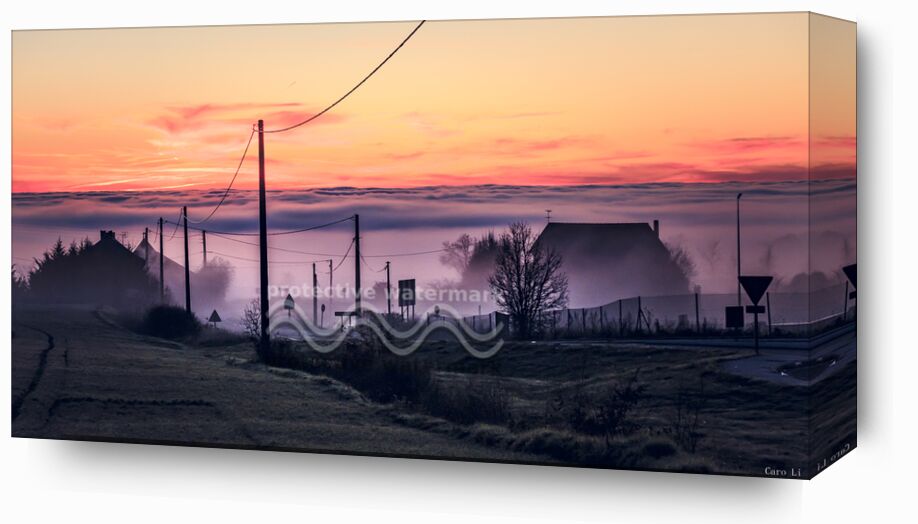 Ghost City from Caro Li, Prodi Art, city, sunset, town, fog, sunset
