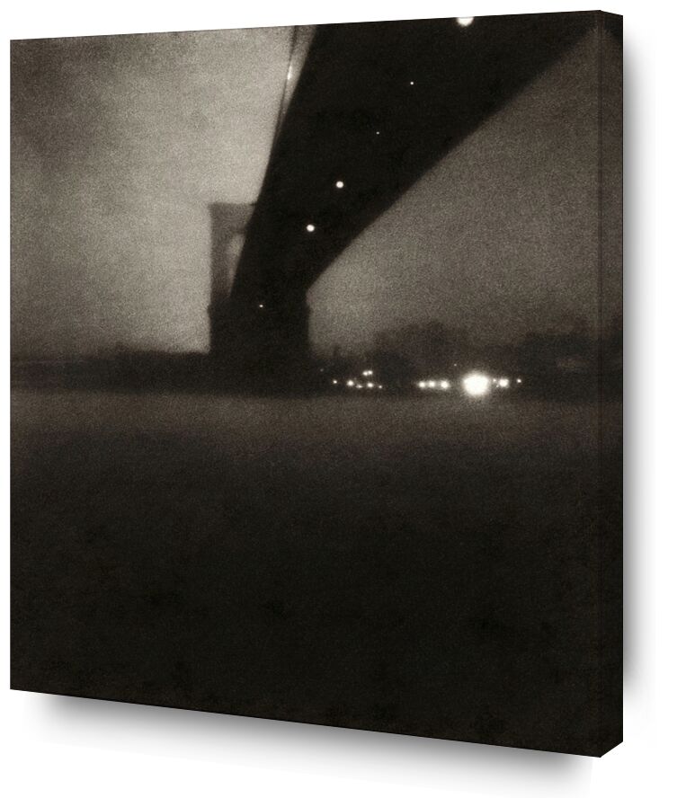 Brooklyn bridge - Edward Steichen 1903 von Bildende Kunst, Prodi Art, edward steichen, Stadt, Fluss, Schwarz und weiß, Brooklyn, pont de Brooklyn