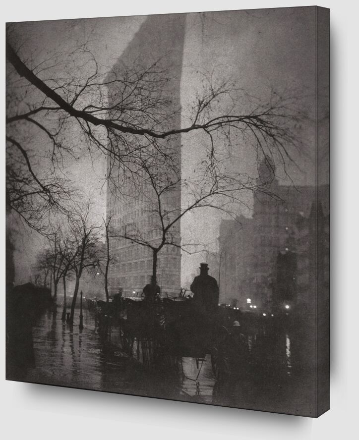 Flatiron Building, New York - Edward Steichen 1904 de Beaux-arts Zoom Alu Dibond Image