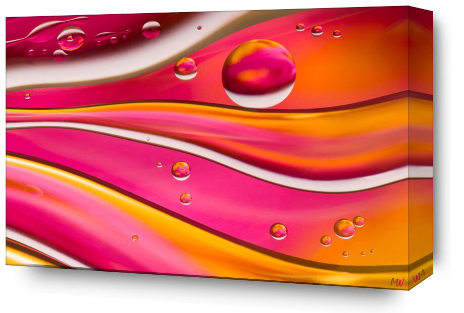 Oily bubbles #7 from Mickaël Weber, Prodi Art, color, droplets, goutelettes, drops, bubbles, Bulles, modern, modern, water, water, shapes, formes, fun, oily, oil, huile, macro, abstract, pink, orange, yellow