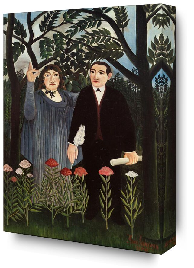 The Muse Inspiring the Poet from Fine Art, Prodi Art, rousseau, flowers, forest, painting, trees