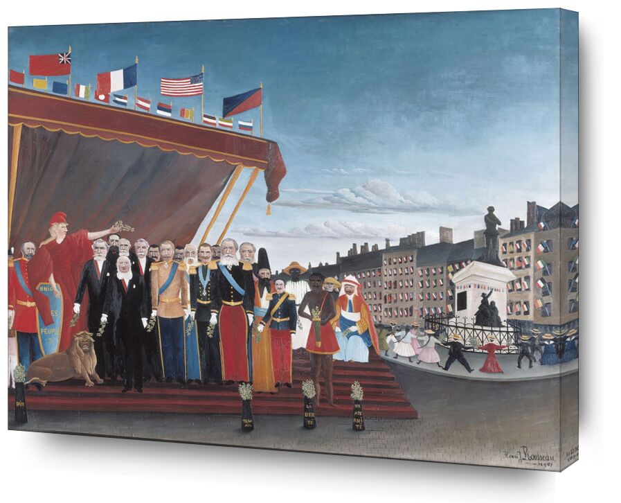 The Representatives of Foreign Powers Coming to Salute the Republic as a Sign of Peace from AUX BEAUX-ARTS, Prodi Art, foreign powers, country, painting, city, rousseau
