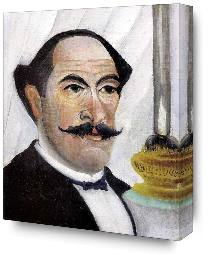 Self-portrait of the artist with a Lamp from Fine Art, Prodi Art, painting, lamp, portrait, rousseau