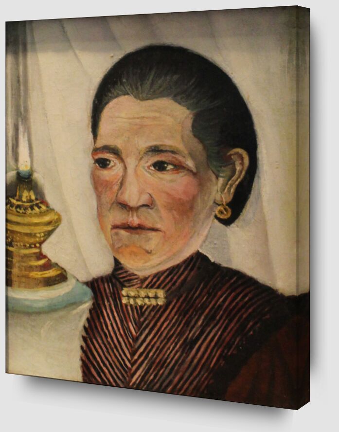 Portrait of the artist's second wife with a lamp von Bildende Kunst Zoom Alu Dibond Image