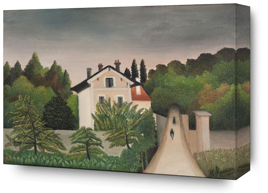 Landscape Taken on the Edges of Oise, Territory of Chaponval from Fine Art, Prodi Art, rousseau, landscape, House, forest, sky, trees