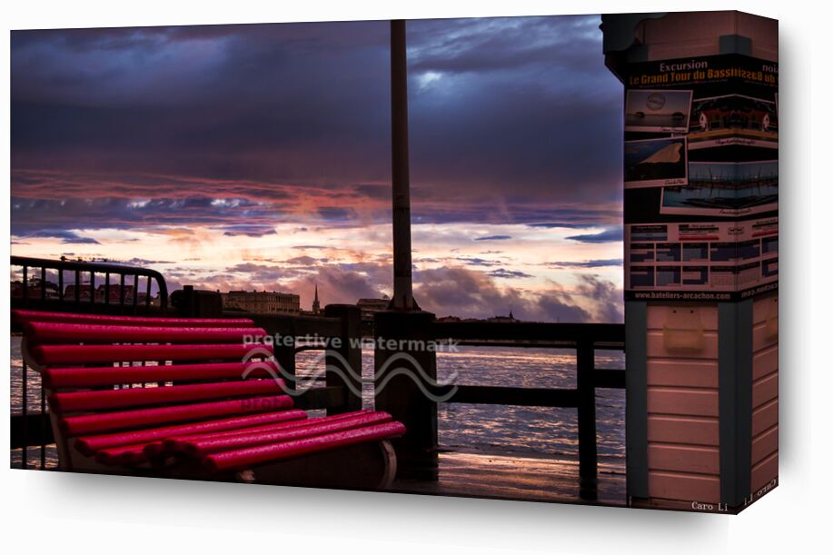 The Bench from Caro Li, Prodi Art, the bench, The Bench, arcachon, France, sunset, sunset, sea, sea